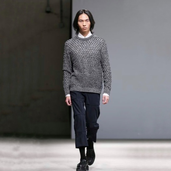 SANDRO PARIS Grey Linen Chunky Knit Sweater - Picture 4 of 12